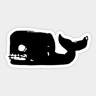 Whale Doodle Black Sticker